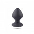 Cuneo Anale Gigante in Puro Silicone Nero 10 x 6 cm. - 0