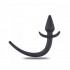 Cuneo Anale in Puro Silicone Nero con Coda da Cane 8 x 3,5 cm. - 0