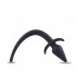 Cuneo Anale in Puro Silicone Nero con Coda da Cane 8 x 3,5 cm. - 2