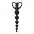 Catena Anale da 6 Palline a Forma di Cuori in Silicone Nero 15,4 x 3,2 cm. - 0