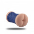 Masturbatore doppio a forma di vagina e ano in TPR blu e puro silicone - 1