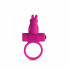 Anello Fallico Vibrante in Puro Silicone Rosa con Rabbit - 0