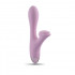 Vibratore con Stimolatore Clitoride Ricaricabile USB in Puro Silicone 19 x 3,3 cm. - 0