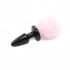 Cuneo Anale in Silicone con Coda da Coniglio Rosa 6,5 x 3,5 cm. - 0