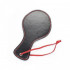 Sculacciatore in Ecopelle Nero a Forma di Racchetta con Cuciture Rosse - 0