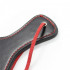Sculacciatore in Ecopelle Nero a Forma di Racchetta con Cuciture Rosse - 1