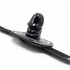 Gag Ball con Fallo Corto per Bocca e Cintura in Ecopelle Chiudibile con Lucchetto - 1