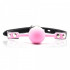 Gag Ball Rosa con Cintura in Ecopelle e Borchie Chiudibile con Lucchetto - 0