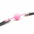 Gag Ball Rosa con Cintura in Ecopelle e Borchie Chiudibile con Lucchetto - 2