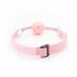 Gag Ball Rosa Forata con Cintura Regolabile in Tessuto - 0