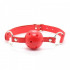 Gag Ball Rossa Forata con Cinturino in Similpelle Regolabile - 2