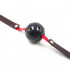 Gag Ball Nera Forata con Elastico e Cinturino in Similpelle Regolabile - 3