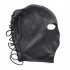 Cappuccio Nero da Dominatore con Lacci in Similpelle - 2
