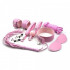 Kit BDSM Rosa Completo con Frusta Manette Pinze per Capezzoli Maschera Collare con Lucchetto Corda e Gagball - 0