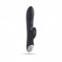 Vibratore Rabbit in Puro Silicone Nero Ricaricabile USB 21 x 3,5 cm. - 2