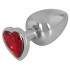 Omaggio Cuneo Anale Large in Alluminio con Gemma a Forma di Cuore Tipo Diamante 9,4 x 4,1 cm. - 1