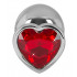 Omaggio Cuneo Anale Large in Alluminio con Gemma a Forma di Cuore Tipo Diamante 9,4 x 4,1 cm. - 0