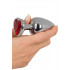 Omaggio Cuneo Anale Large in Alluminio con Gemma a Forma di Cuore Tipo Diamante 9,4 x 4,1 cm. - 3