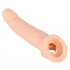 Guaina Fallica in Cyberskin con Aggancio per Testicoli + 5 cm Lunghezza - 0