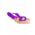 Vibratore Rabbit Viola in Silicone con Pulsazione Ricaricabile USB 10 x 3,5 cm. - 0