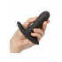 Cuneo Anale da Passeggio in Puro Silicone Nero con Doppio Motore Ricaricabile USB 10 x 3 cm. - 5