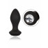 Cuneo Anale in Puro Silicone Nero con Gemma e Vibrazione Ricaricabile USB 10,5 x 3 cm. - 7