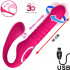 Strap-On Senza Lacci con Spinta, Pulsazione e Vibrazione in Silicone Rosa  - 0