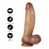 Dildo MEGA Realistico in Puro Silicone 22 x 5,5 cm Colore Carne - 3