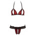 Completino Rosso Scuro Reggiseno e Mutande con Apertura combinato con Pizzo - 0
