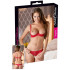Coordinato Rosso 2 Pezzi Reggiseno a Balconcino e Tanga con Apertura - 0