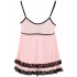 Babydoll Rosa con Ricami in pizzo + Perizoma - 5