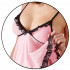 Babydoll Rosa con Ricami in pizzo + Perizoma - 1