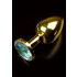 Cuneo Anale in Metallo color Oro con Diamante Verde 7,5 x 3 cm. - 0
