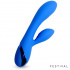 Vibratore Rabbit con Stimolatore Clitoride MARNA Blu USB 18,5 cm - 3