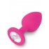 Cuneo Anale Fucsia in PURO SILICONE con Gemma Tipo Diamante 7,5 x 3 cm. - 0