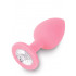 Cuneo Anale Rosa in PURO SILICONE con Gemma Tipo Diamante 7,5 x 3 cm. - 1