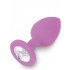 Cuneo Anale Lilla in PURO SILICONE con Gemma Tipo Diamante 7,5 x 3 cm. - 1