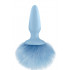 Cuneo Anale 8,5 X 3,2 CM. con Coda di coniglio di 17 cm. Azzurro - 0