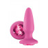 Cuneo Anale in Puro Silicone con Gemma 10 X 3,2 cm. Rosa - 0