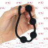 Catena Anale di 24 cm. in Puro Silicone con 4 Sfere da 2 cm. Nero - 1