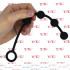 Catena Anale di 24 cm. in Puro Silicone con 4 Sfere da 2 cm. Nero - 2