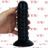Heart Attack - Dildo Anale con Rilievi a Cuore 19 x 4,5 cm. Nero - 0