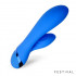 Vibratore Rabbit con Stimolatore Clitoride MARNA Blu USB 18,5 cm - 4