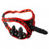 Strap On con Cintura Regolabile con 3 Falli Intercambiabili in Silicone 17 x 4 cm. Nero e Rosso - 0