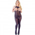 Tuta nera sexy semitrasparente - Taglia unica elasticizzata (Tg.36-48) - 0