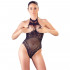 Body Sexy a Rete Nera, Colletto e Schiena Aperta - Taglia unica elasticizzata (Tg.36-44) - 2