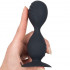 Cuneo anale in puro silicone nero con ventosa e doppia sfera oscillante 12,5 x 3,7 cm. - 1