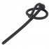 Stimolatore dilatatore uretra maschile a tunnel in silicone nero con anello 12 x 0,6 cm. - 2