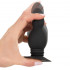 Cuneo Anale in Silicone Nero con Ventosa e Molla 11,8 x 4,1 cm. - 0