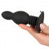 Cuneo Anale in Silicone Nero con Ventosa e Molla 11,8 x 4,1 cm. - 1